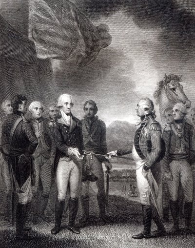 Surrender of Lord Cornwallis at Yorktown, 1781 by English School